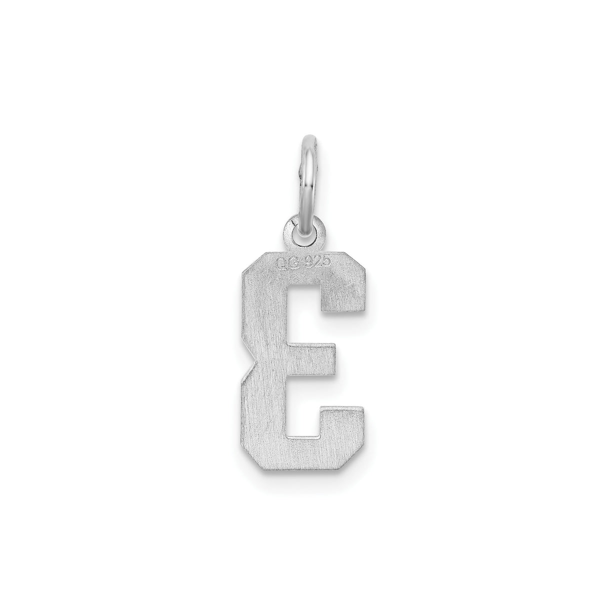 Sterling Silver Number Three Pendant Charm, Bold Block Style Unisex Numeric Jewelry