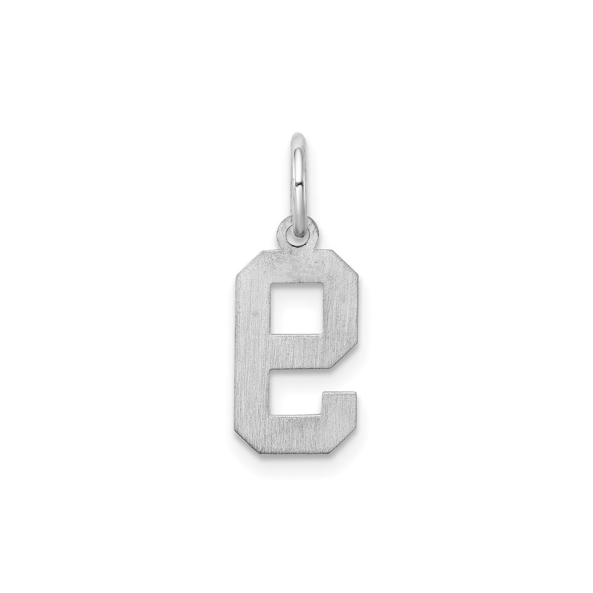 Sterling Silver Number 9 Pendant Charm, Bold Block Design, Sports Fan Jewelry