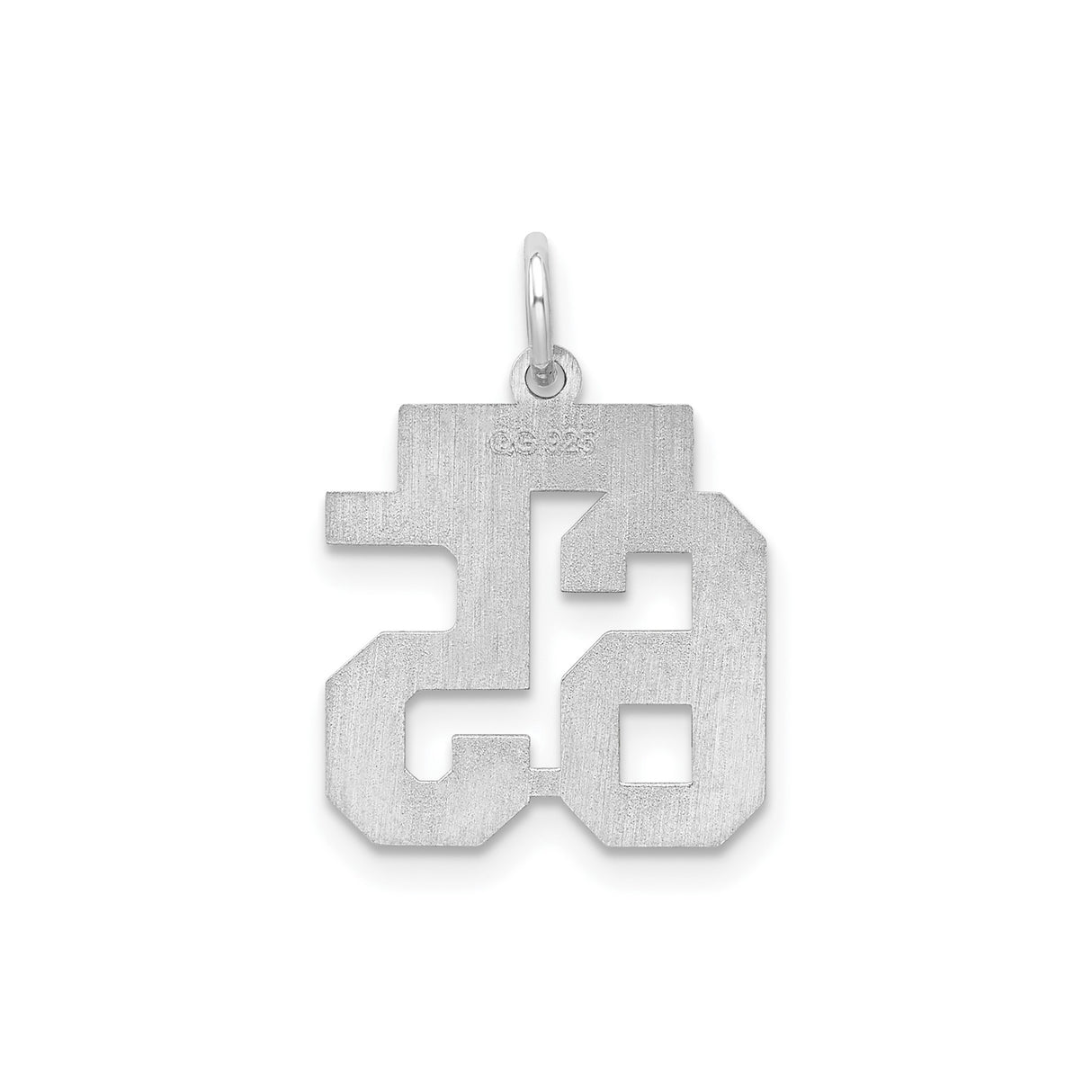 Small Satin Number 65 Charm Pendant in Real 925 Sterling Silver