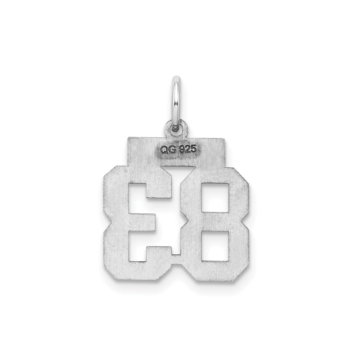 Sterling Silver Number 83 Pendant Charm, Bold Varsity Style for Men or Women