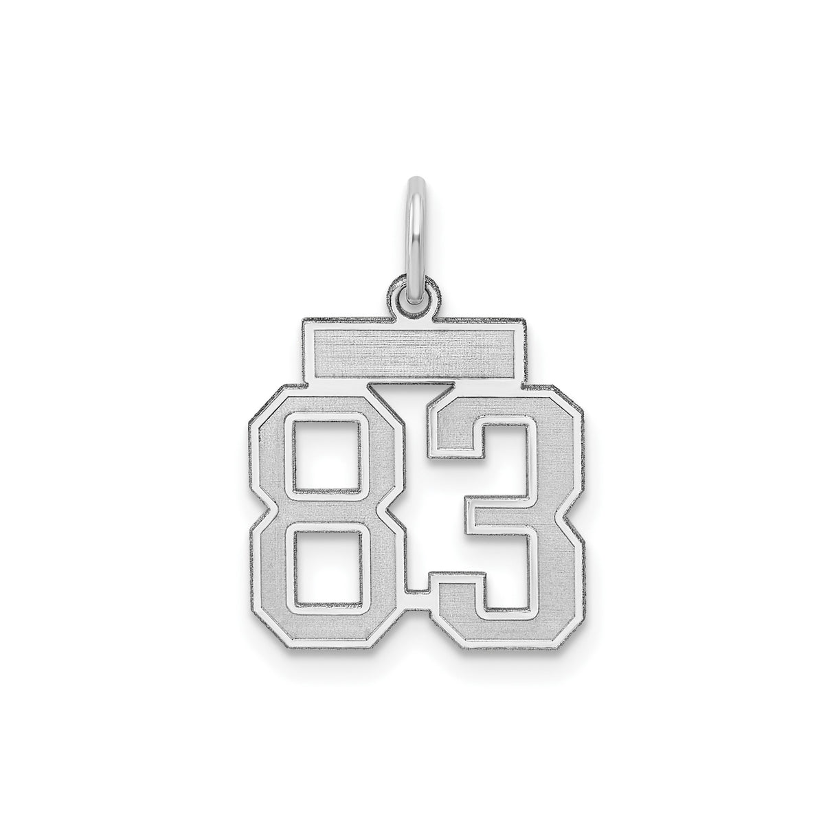 Sterling Silver Number 83 Pendant Charm, Bold Varsity Style for Men or Women