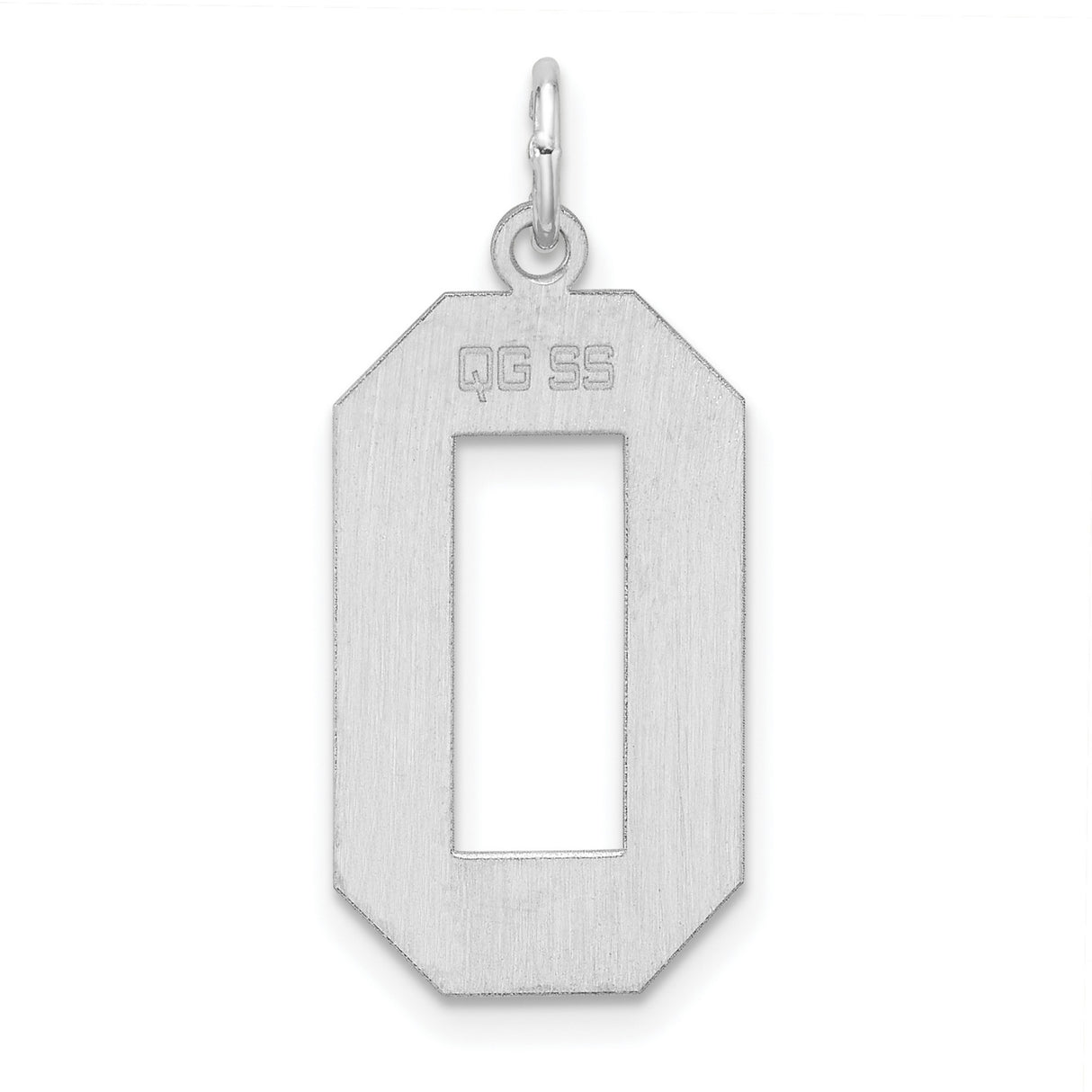 Sterling Silver Letter O Charm Pendant, Cutout Block Initial Monogram Jewelry