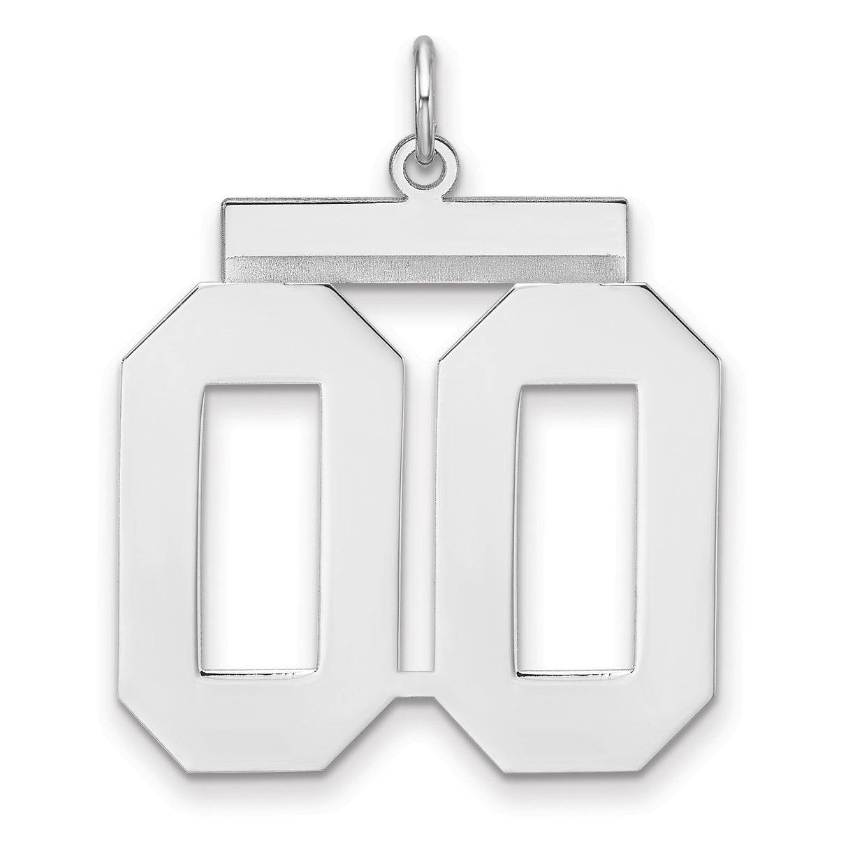 Polished Number 00 Charm Pendant in Real 925 Sterling Silver