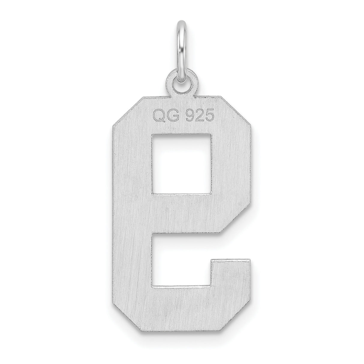 Sterling Silver Number 9 Pendant Charm, Bold Block Font, Unisex Sports or Lucky Number Style