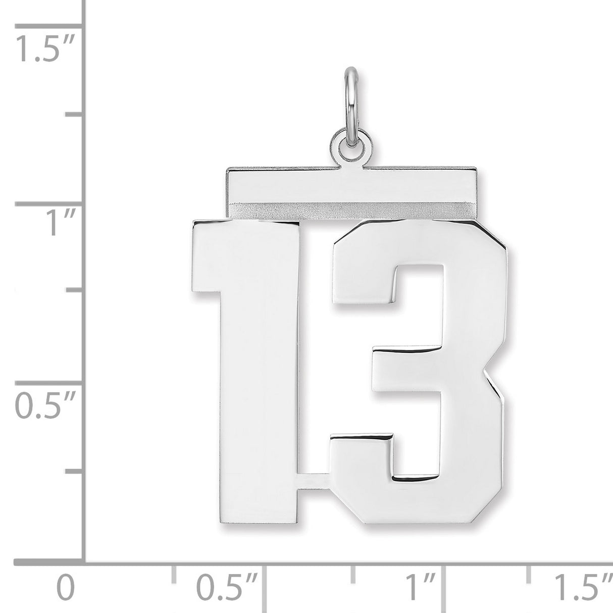 Polished Number 13 Charm Pendant in Real 925 Sterling Silver