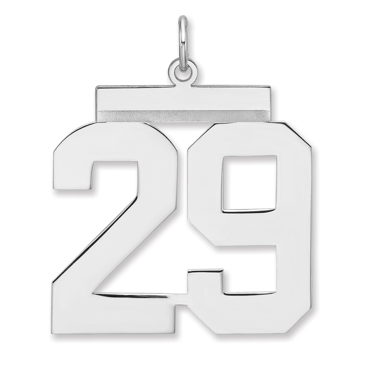Polished Number 29 Charm Pendant in Real 925 Sterling Silver