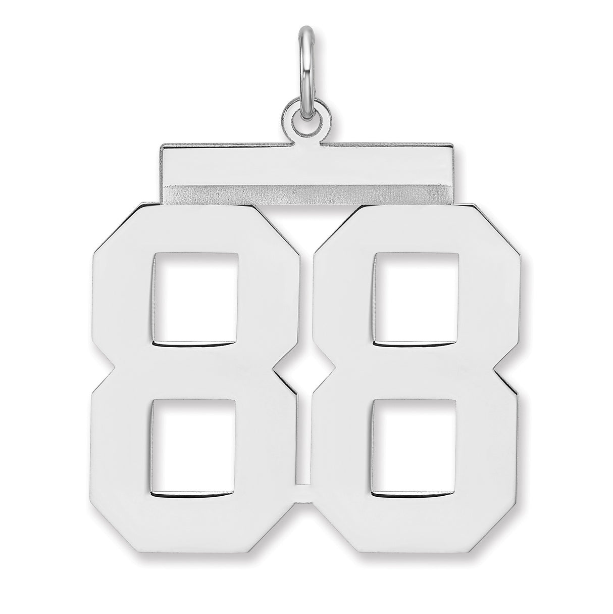 Polished Number 88 Charm Pendant in Real 925 Sterling Silver