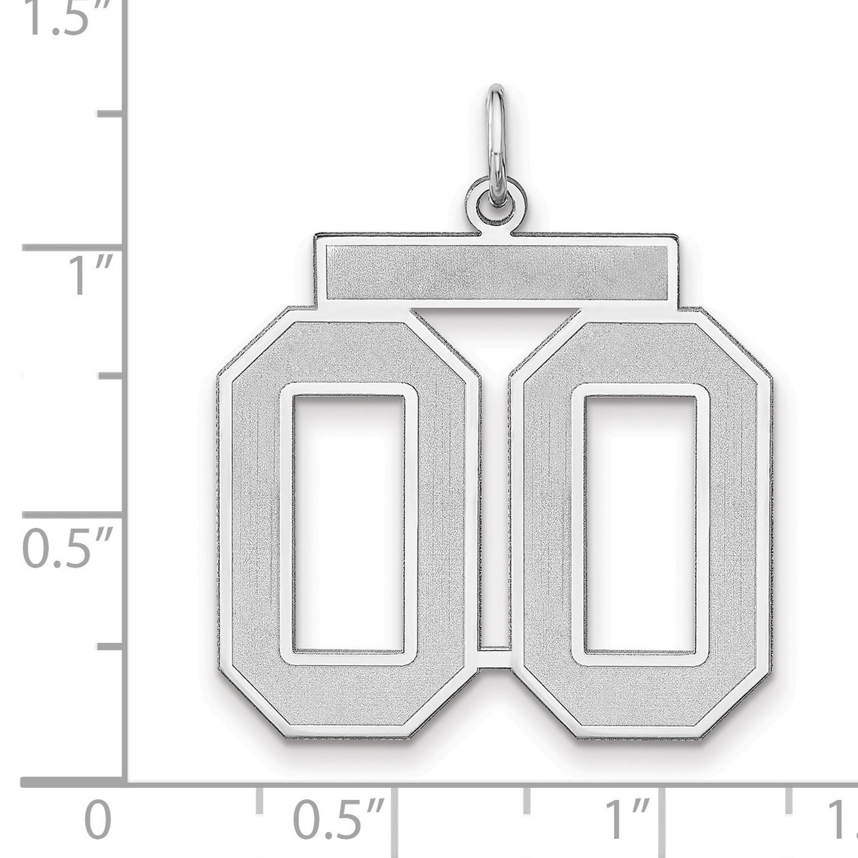 Satin Number 00 Charm Pendant in Real 925 Sterling Silver