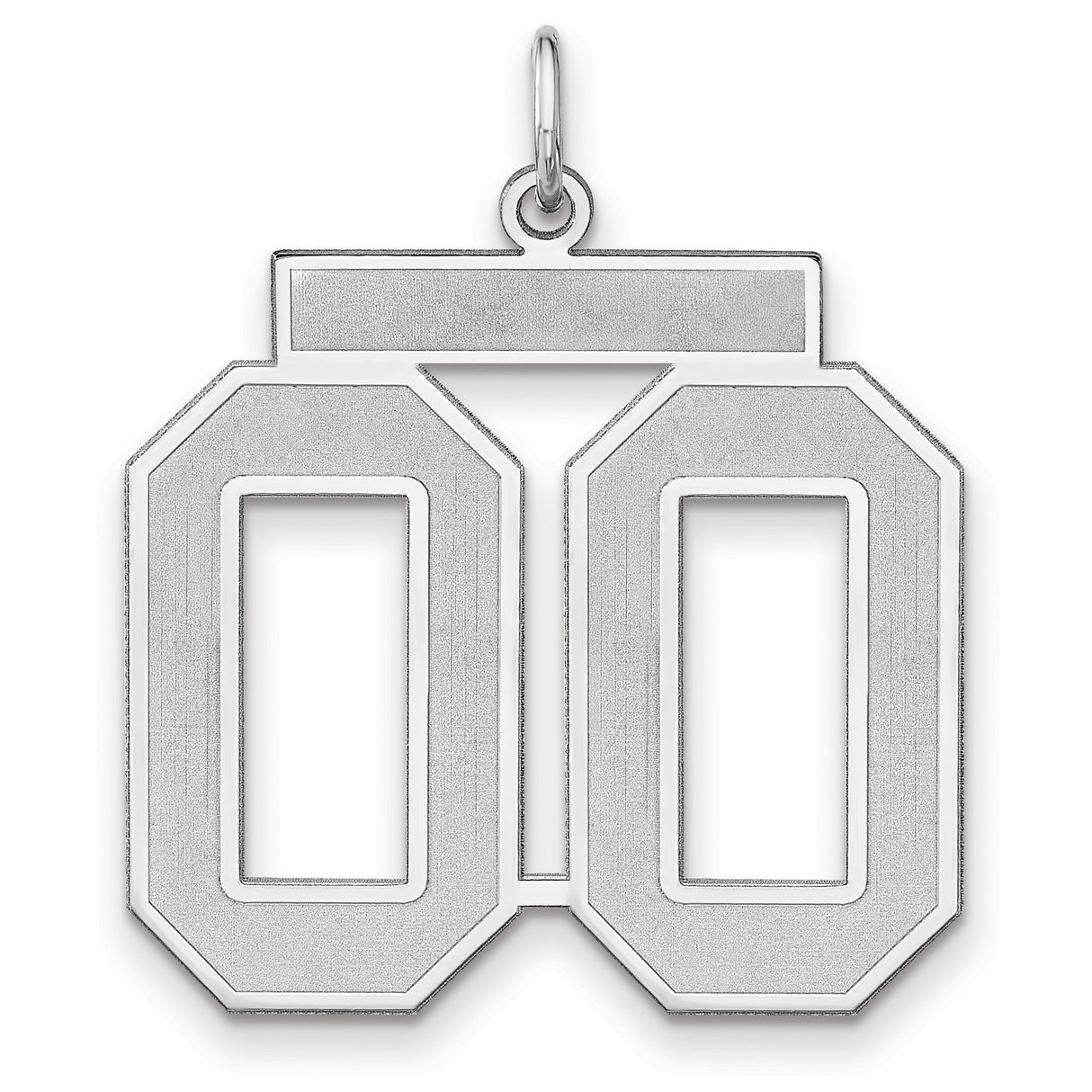 Satin Number 00 Charm Pendant in Real 925 Sterling Silver