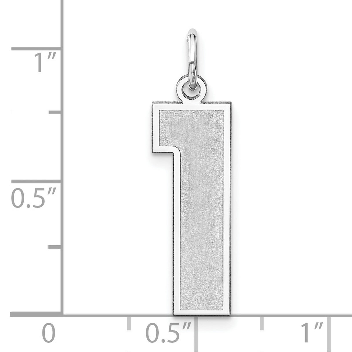 Sterling Silver Pendant Charm, Number One Design, Matte Finish, Unisex Sports and Leadership Theme