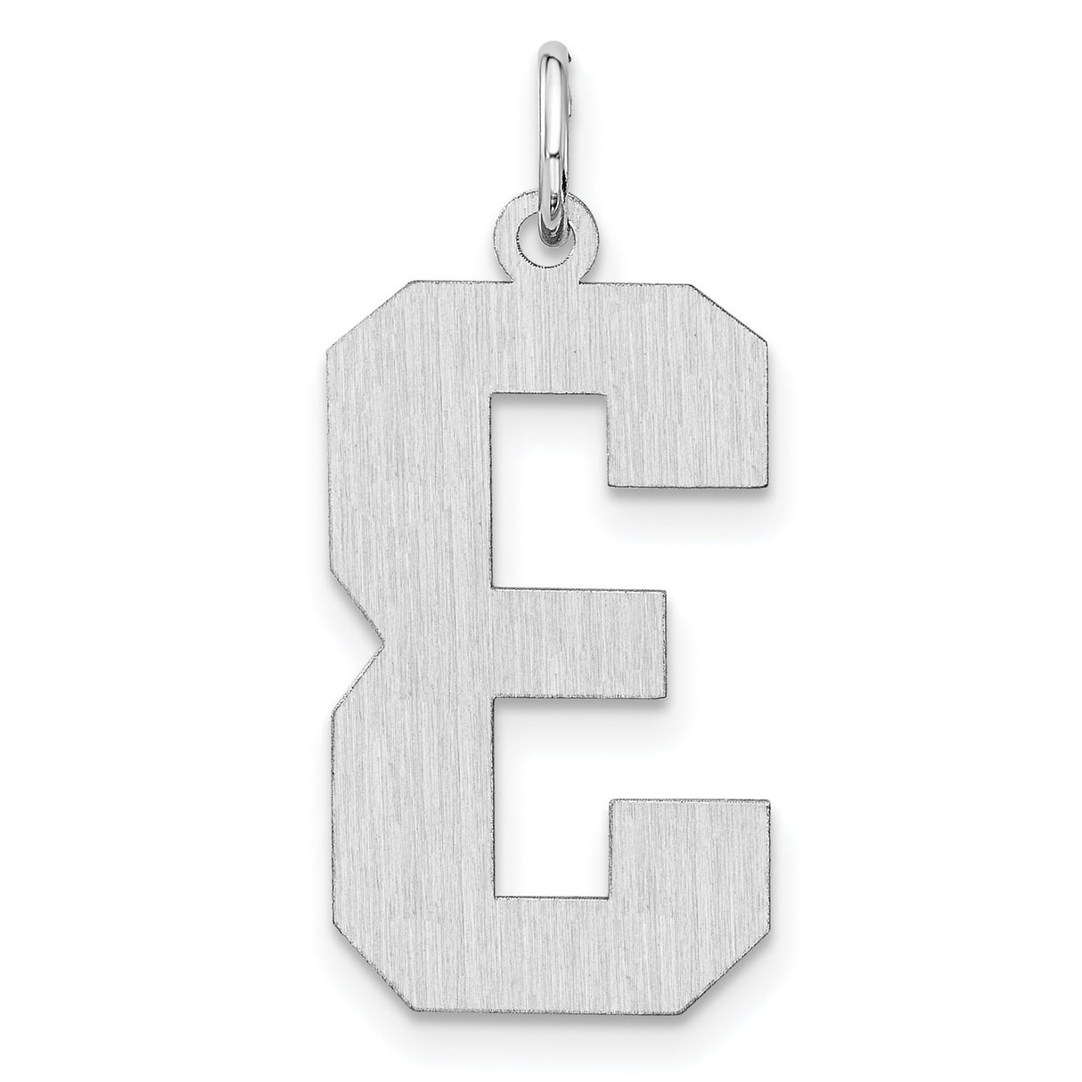 Sterling Silver Number 3 Pendant Charm, Bold Block Style, Minimalist Unisex Jewelry