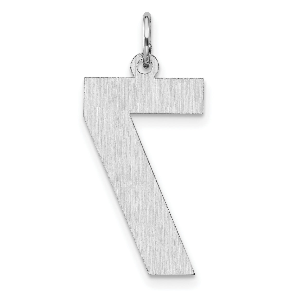 Sterling Silver Number 7 Pendant Charm, Lucky Number Symbol, Unisex Numerology Jewelry
