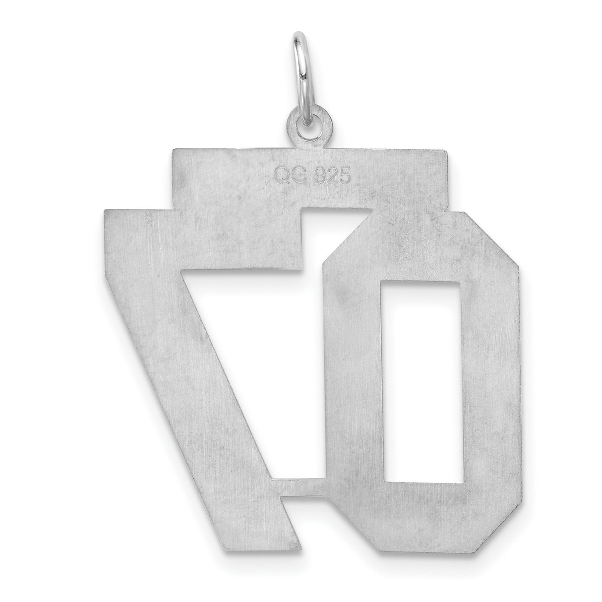Satin Number 07 Charm Pendant in Real 925 Sterling Silver