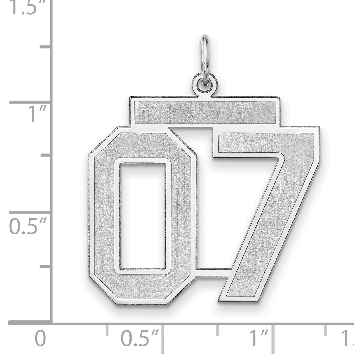 Satin Number 07 Charm Pendant in Real 925 Sterling Silver