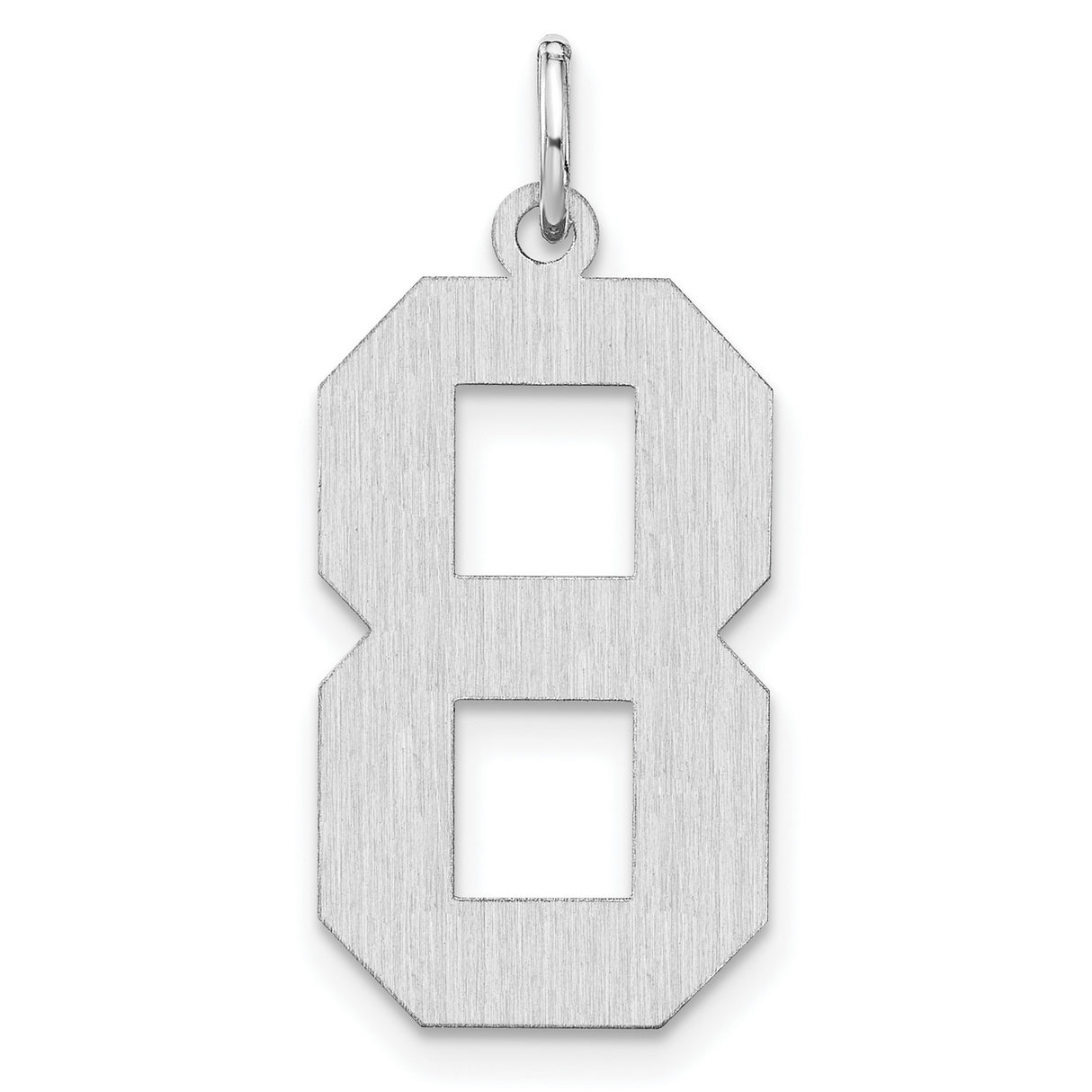 Sterling Silver Number 8 Pendant Charm, Bold Varsity Style, Unisex Sports Jewelry