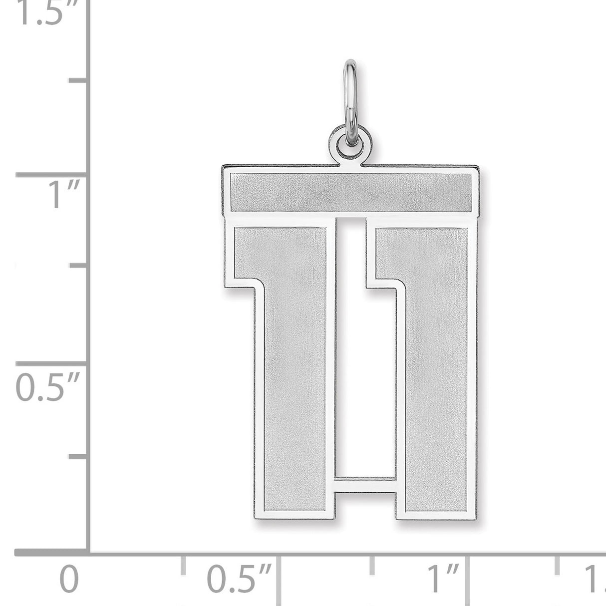 Satin Number 11 Charm Pendant in Real 925 Sterling Silver