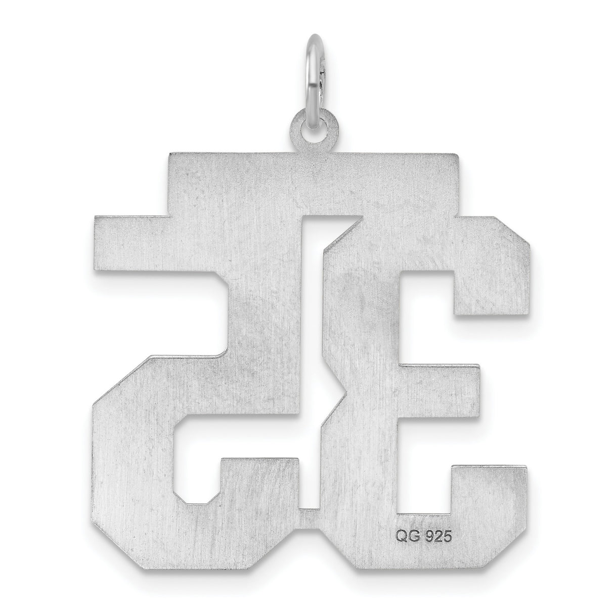 Satin Number 35 Charm Pendant in Real 925 Sterling Silver