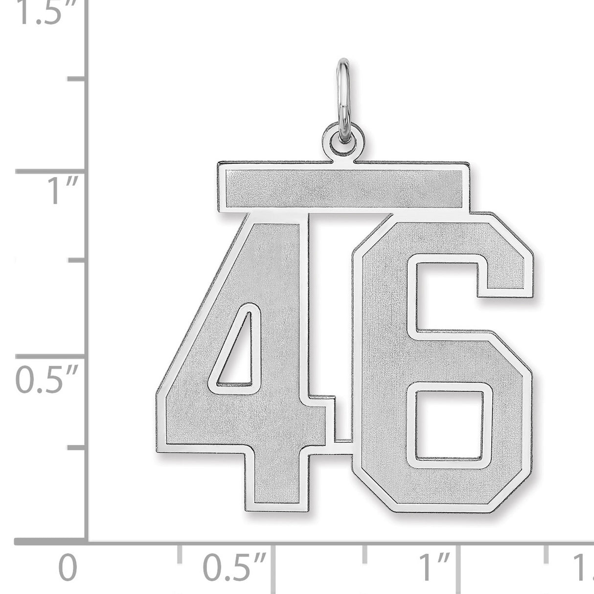 Satin Number 46 Charm Pendant in Real 925 Sterling Silver