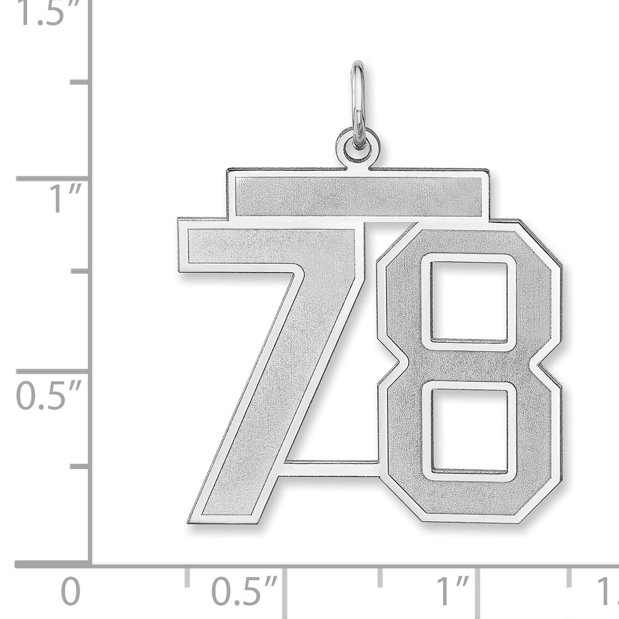 Satin Number 78 Charm Pendant in Real 925 Sterling Silver