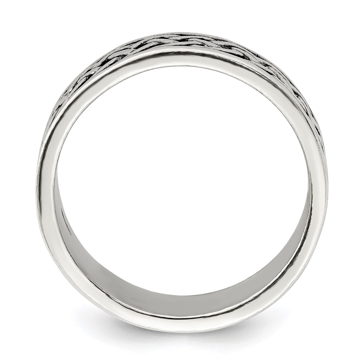 Sterling Silver wedding band ring alternate angle