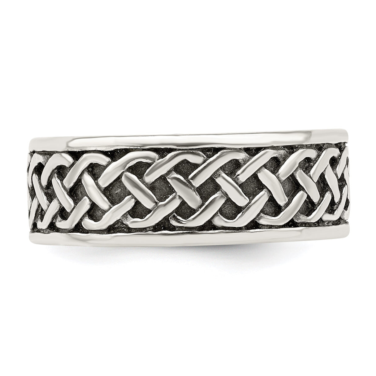 Sterling Silver wedding band ring detail view