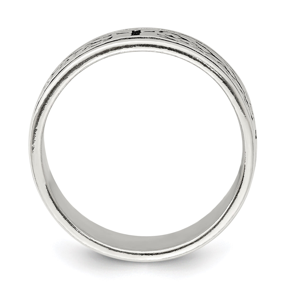 Sterling Silver wedding band ring alternate angle