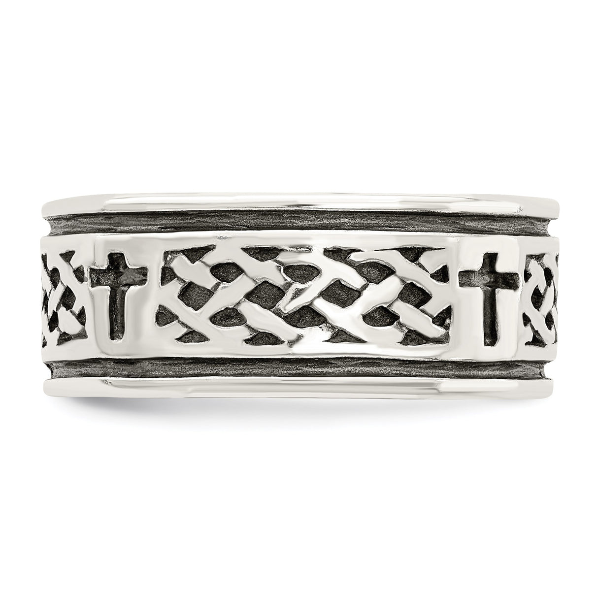 Sterling Silver wedding band ring detail view