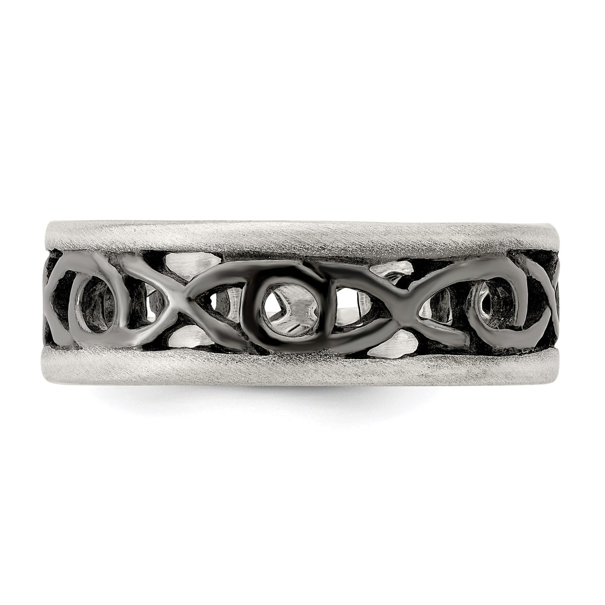 Sterling Silver wedding band ring detail view