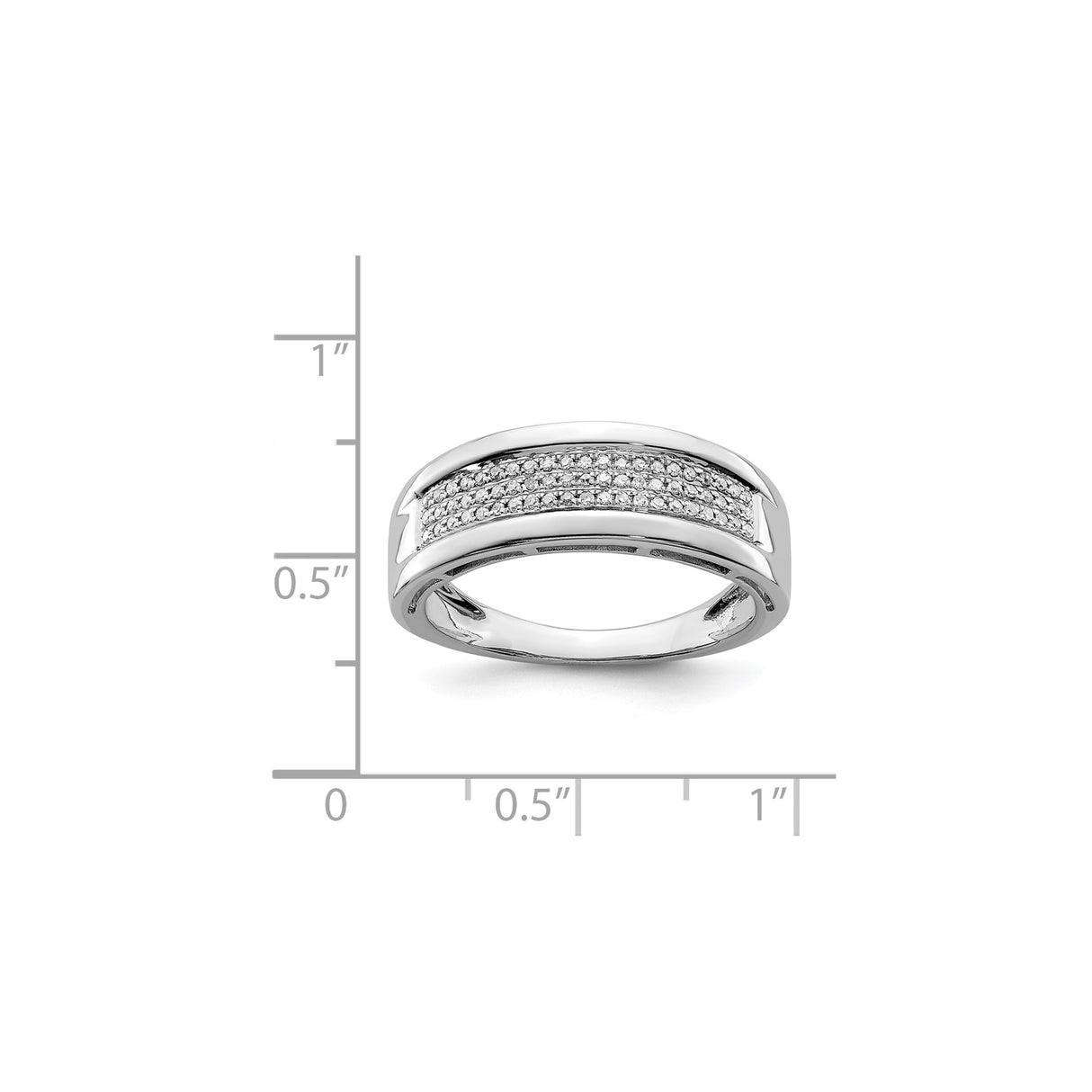 Sterling Silver wedding band ring shown for scale