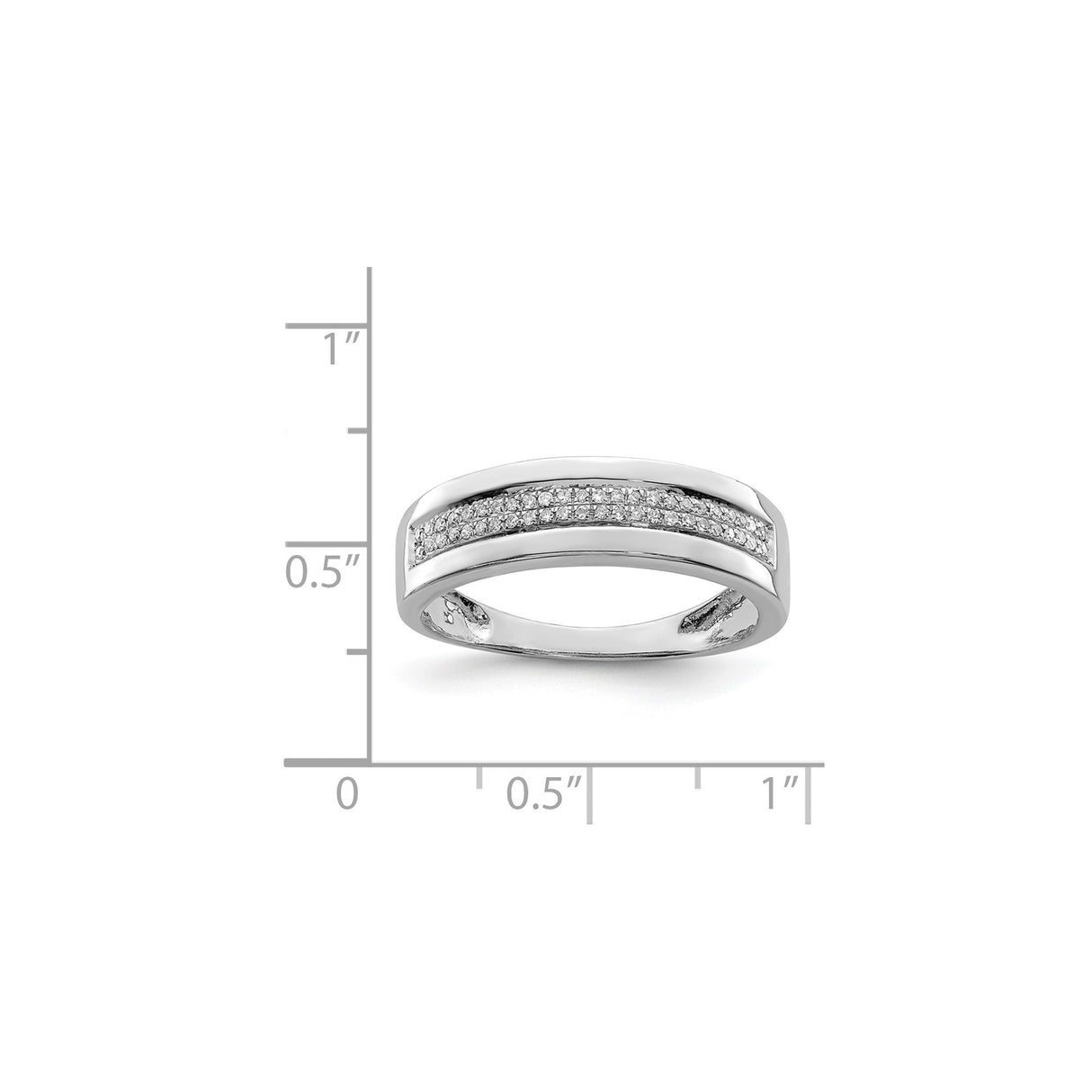 Sterling Silver wedding band ring shown for scale