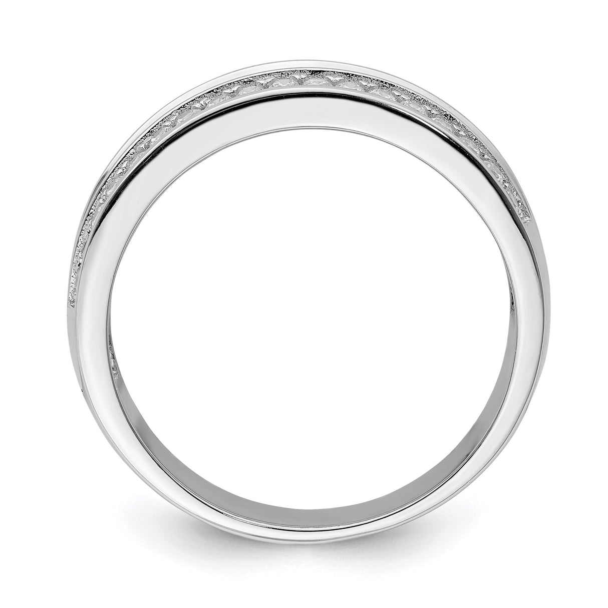 Sterling Silver wedding band ring alternate angle