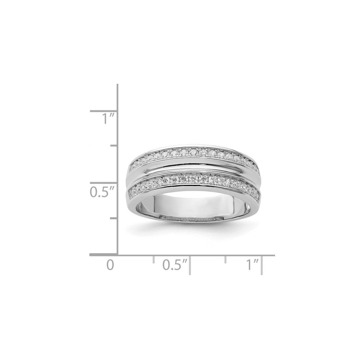 Sterling Silver wedding band ring shown for scale