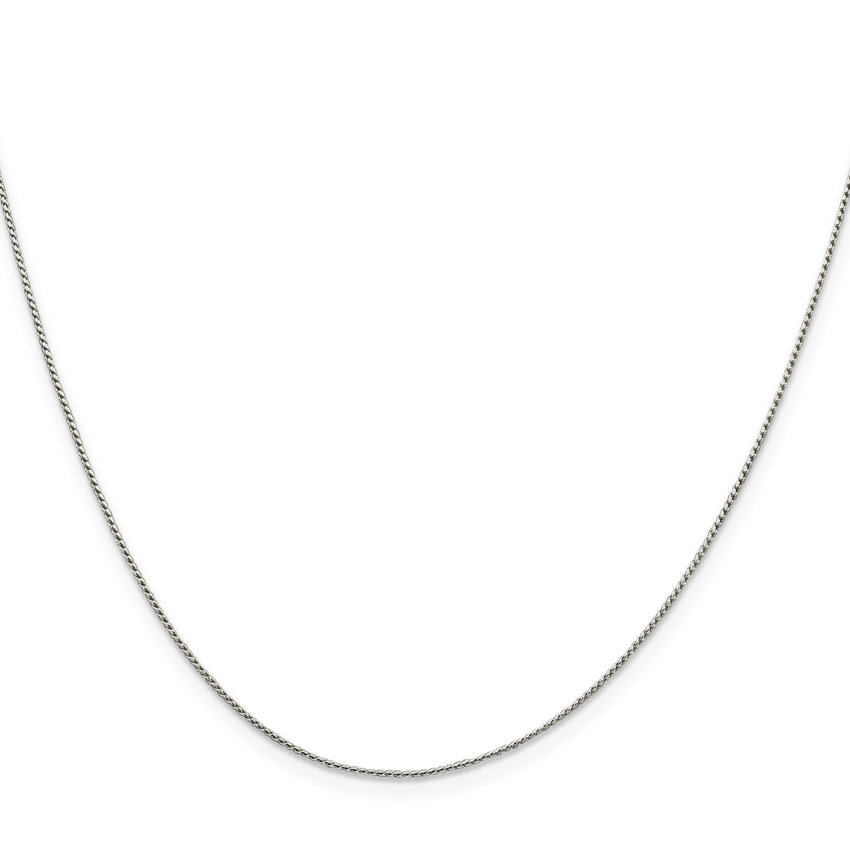 925 White Gold 0.95 mm Franco Chain Necklace, Polished