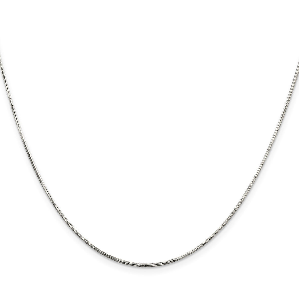 925 White Gold 1.2 mm Polished Chain Necklace, Solid