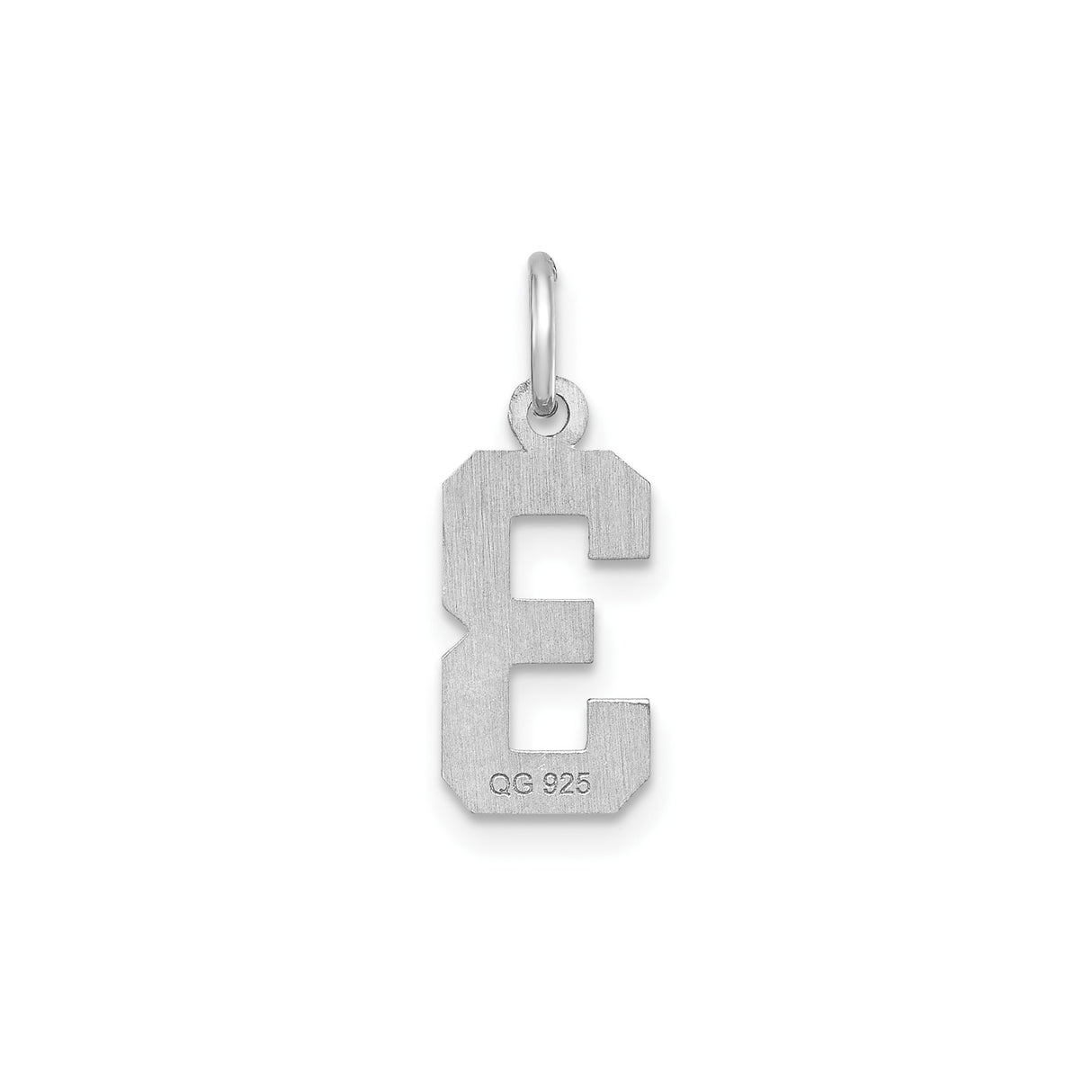 Sterling Silver Number 3 Pendant with Beveled Edge Design, Unisex Charm