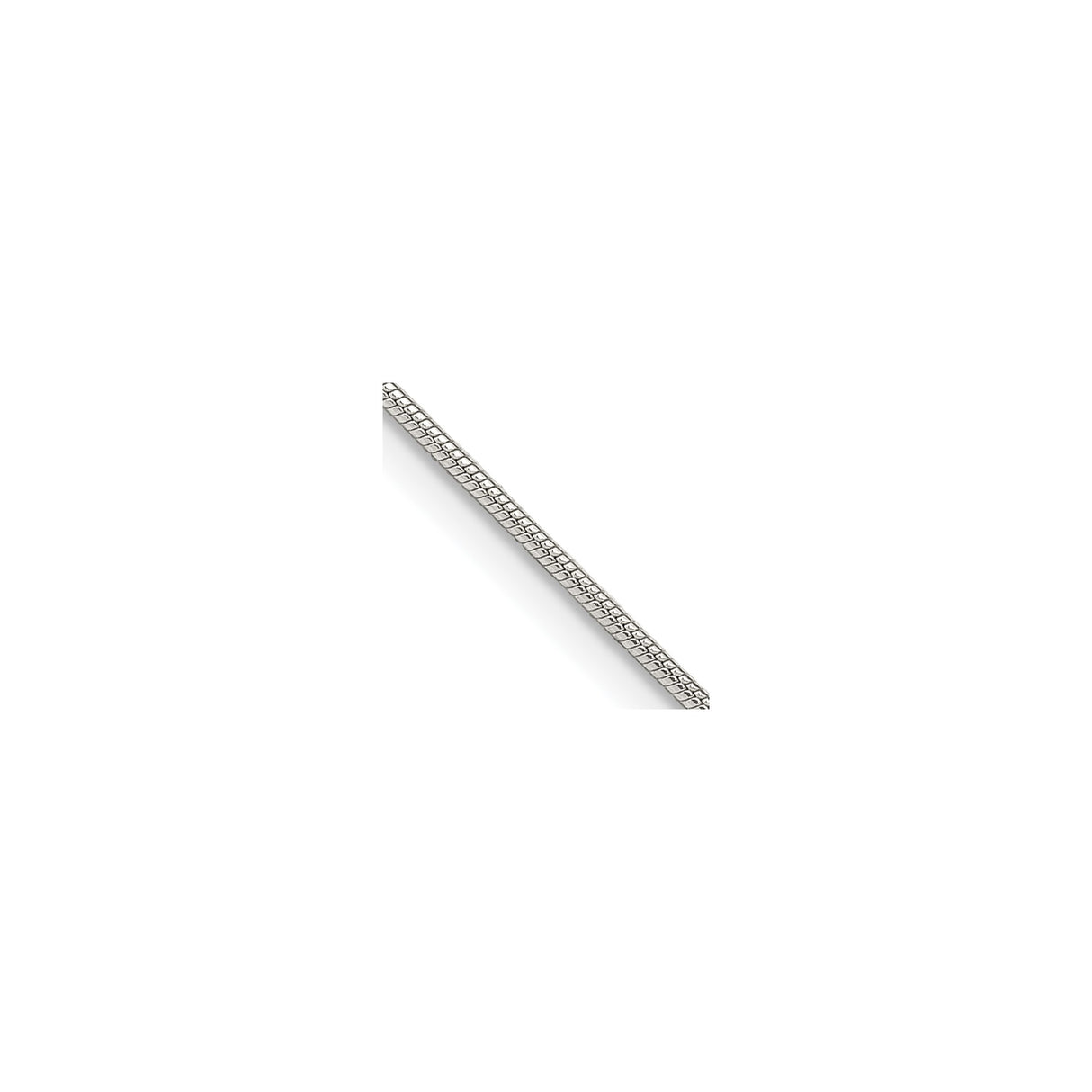 925 White Gold 1 mm Polished Chain Necklace, Solid alternate angle