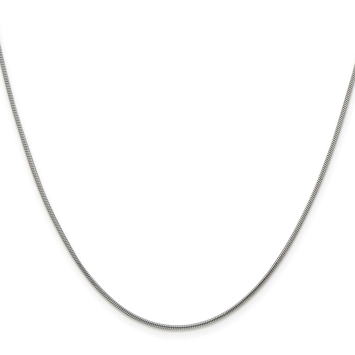 925 White Gold 1.2 mm Polished Chain Necklace, Solid