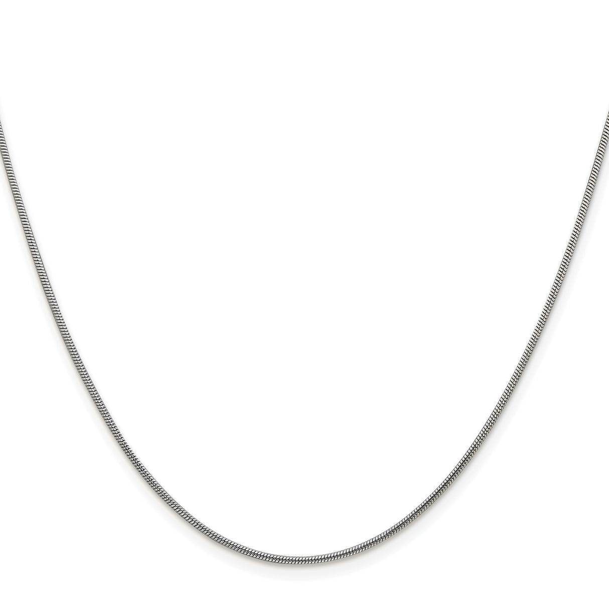 925 White Gold 1.2 mm Polished Chain Necklace