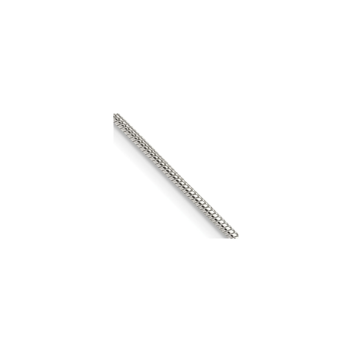 925 White Gold 1.25 mm Polished Chain Necklace, Solid alternate angle