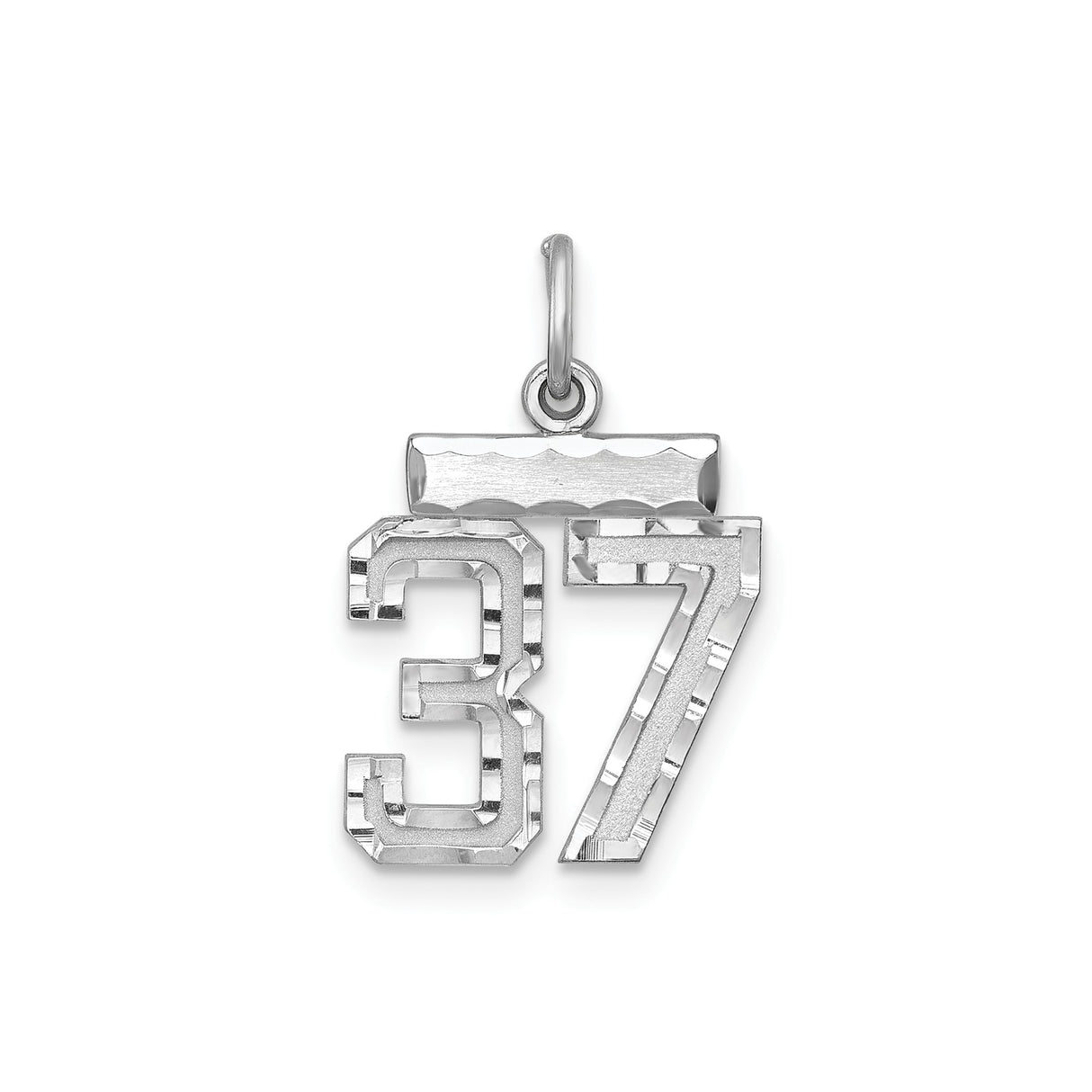 Small #37 Charm Pendant in Real 925 Sterling Silver