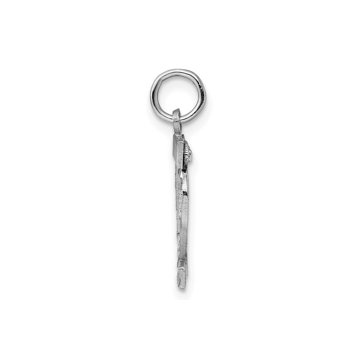 Sterling Silver Number 42 Pendant with Diamond Cut Detail and High Polish Finish