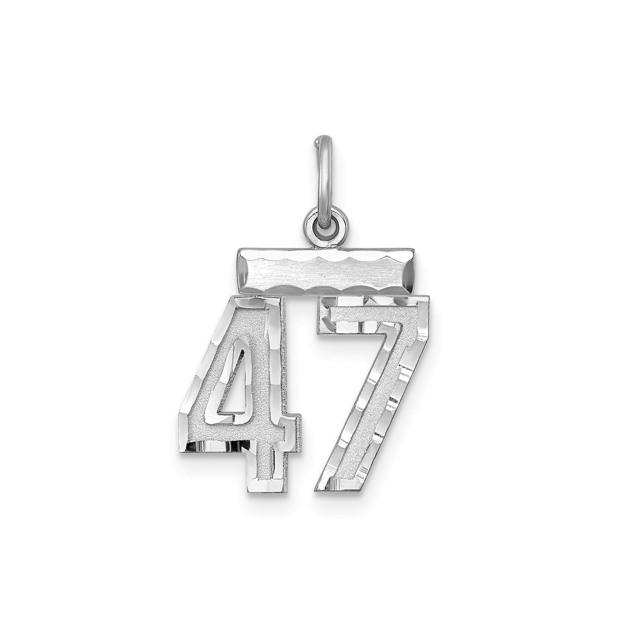 Small #47 Charm Pendant in Real 925 Sterling Silver