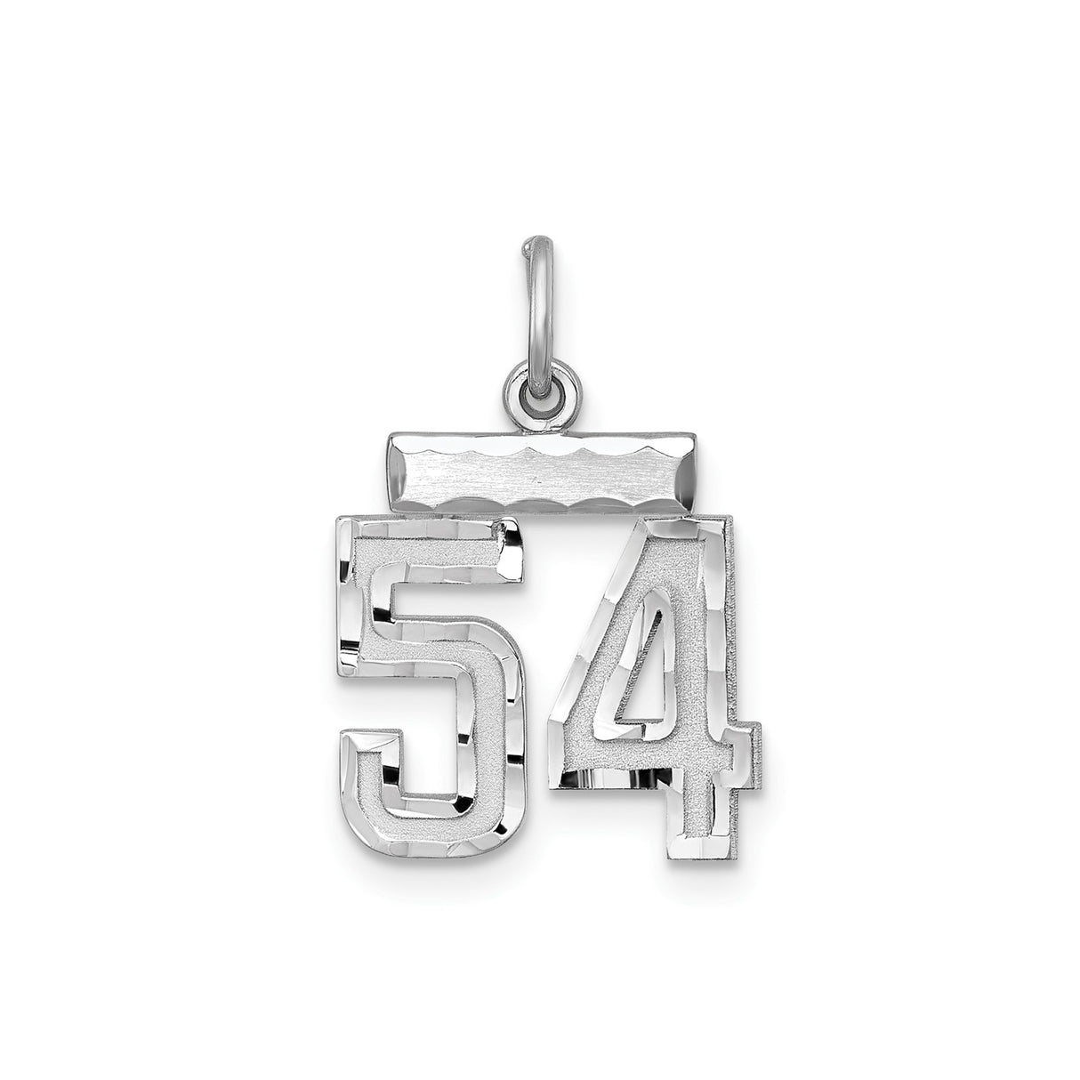 Small #54 Charm Pendant in Real 925 Sterling Silver