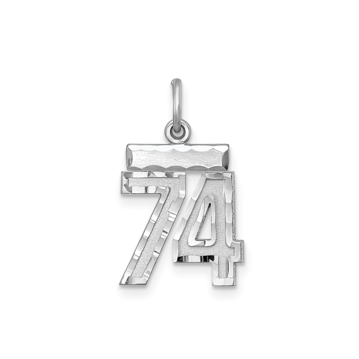 Small #74 Charm Pendant in Real 925 Sterling Silver