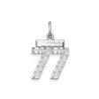 Sterling Silver 77 Pendant, High Polish and Textured Number Charm, Unisex Numerology Jewelry