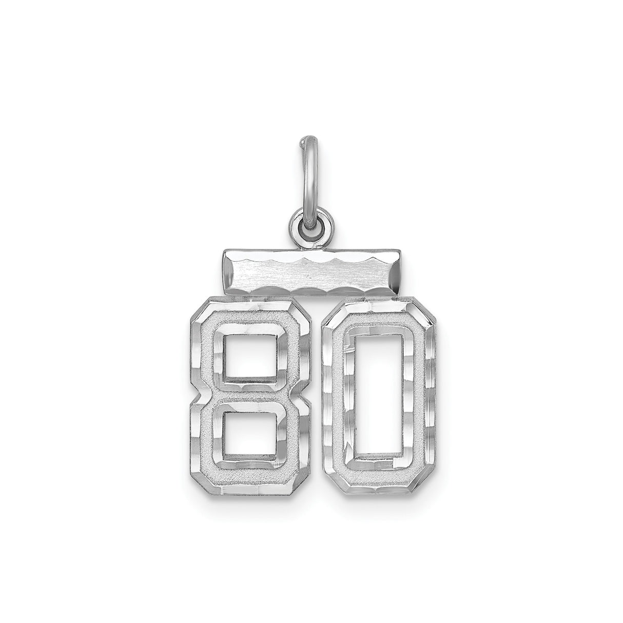 Small #80 Charm Pendant in Real 925 Sterling Silver