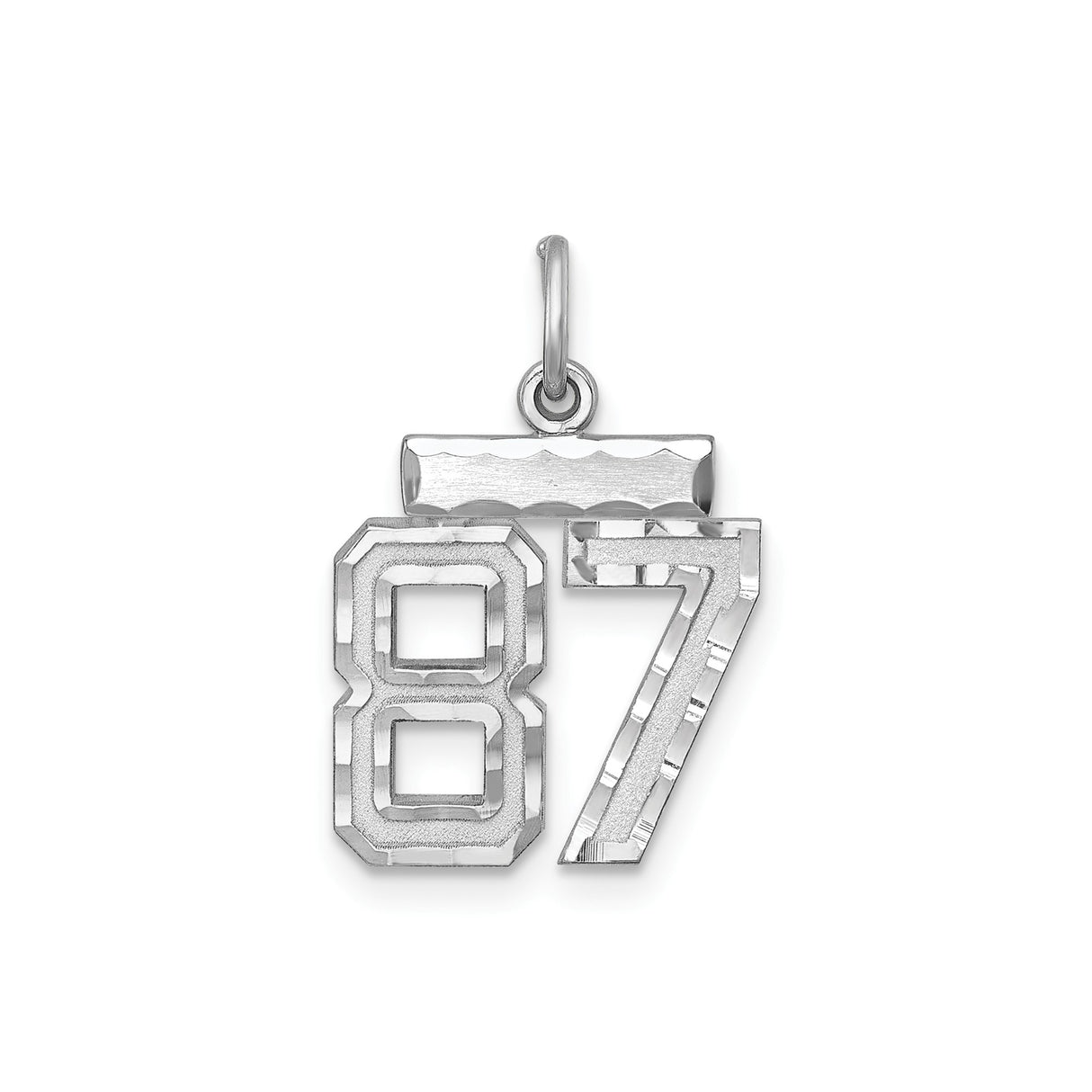 Small #87 Charm Pendant in Real 925 Sterling Silver
