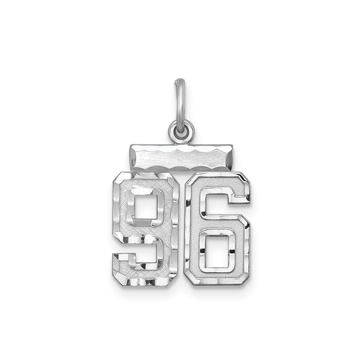 Small #96 Charm Pendant in Real 925 Sterling Silver