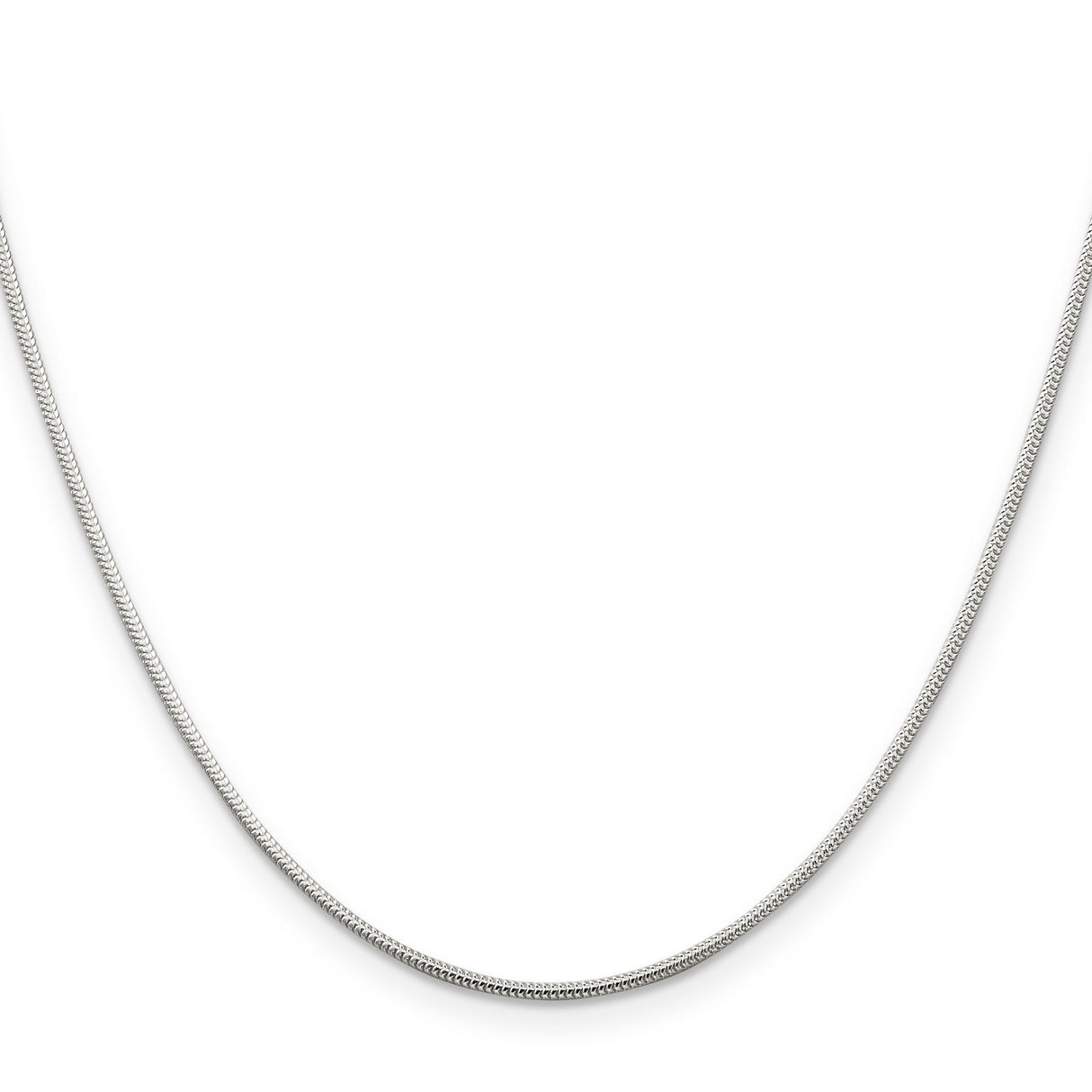 925 White Gold 1.2 mm Polished Chain Necklace, Solid