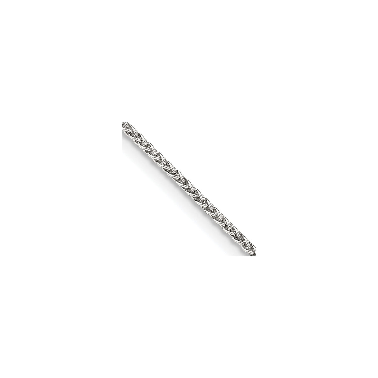 925 White Gold 1.5 mm Polished Chain Necklace, Solid detail view